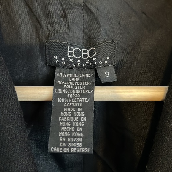 BCBG Maxima Collection Black Wool Blend Blazer - Picture 3 of 4